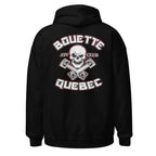 Quebec Mud Hoodie - Large Red and Black Logo on Back